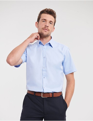 R-R-963M-0-Mens Short Sleeve Herringbone Shirt